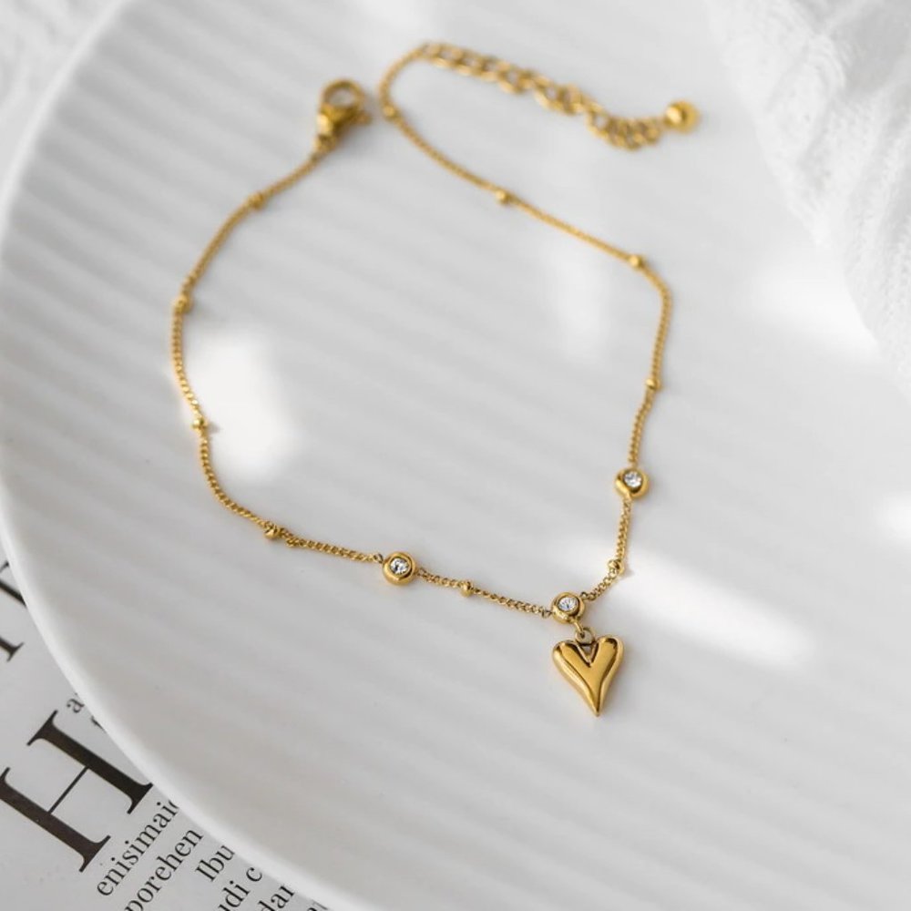 Heart Anklet- NEW - Picture 3 of 5